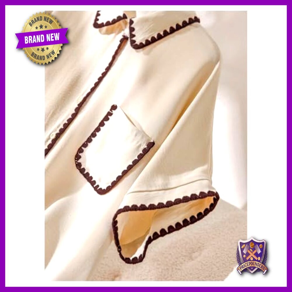 Plus Size Button Down Blouse With Pocket, Lightwe… - image 5